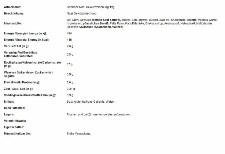 Conimex Nasi Kruidenmix in gebruik tijdens het koken.